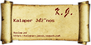 Kalaper János névjegykártya