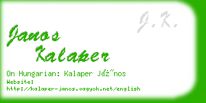 janos kalaper business card